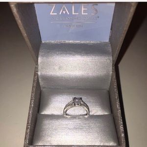 Diamond Accent Split Shank  Ring in 10k white gold